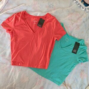 Wild Fable Crop Bundle _2 Short sleeve shirts, V-neck, size small